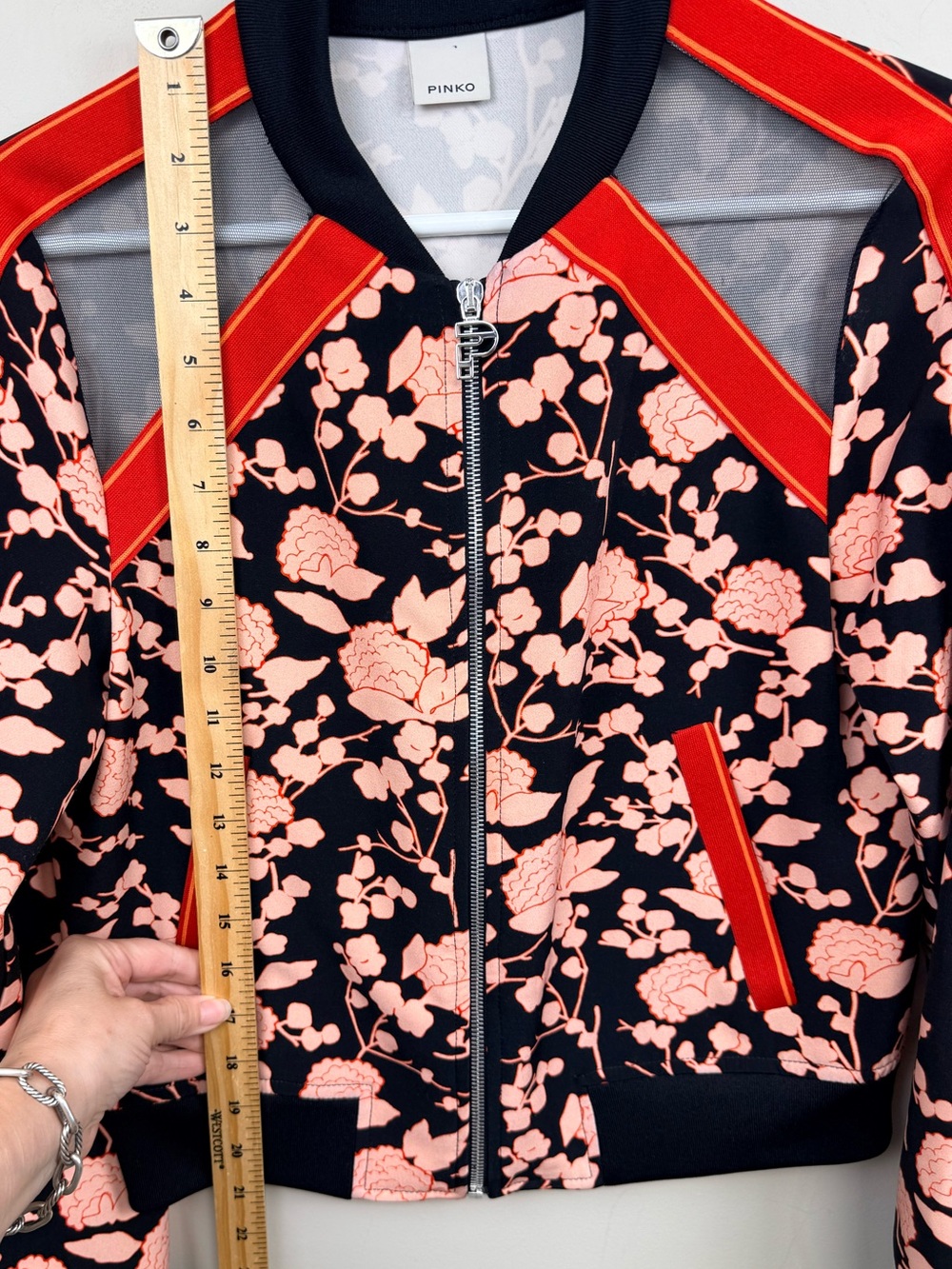 Pinko floral statement bomber jacket size 4 - Picture 10 of 12